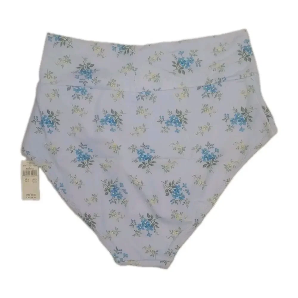 New Aerie High-Waisted Floral Print Swim Bottoms Women's Size S Bathing Suit